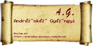 Andráskó Gyöngyi névjegykártya