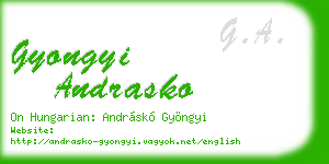 gyongyi andrasko business card